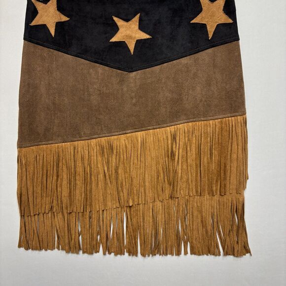 Vocal Faux Suede Fringe Mini Skirt Size Medium Western Boho Cowgirl C069 -19 - Picture 13 of 14